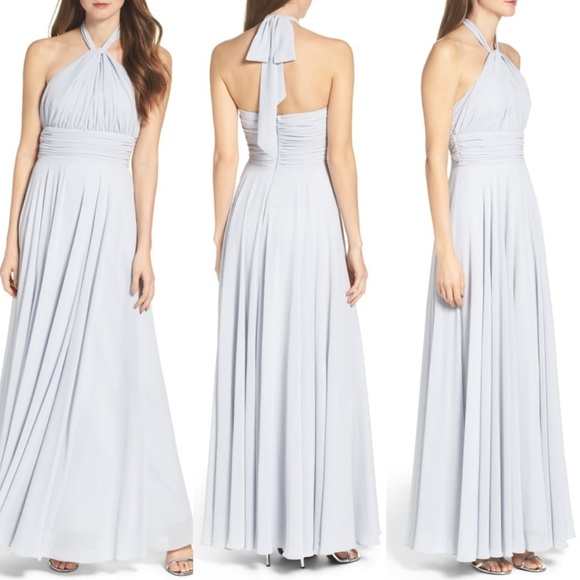 Lulu's Pink Chiffon Halter Gown - Medium - Picture 8 of 8